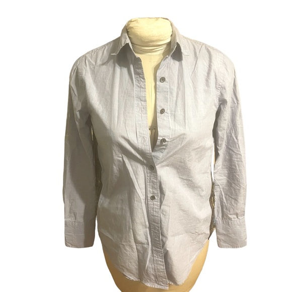 J. Crew Blue Button Down with Sequin Stripe - Picture 2 of 6